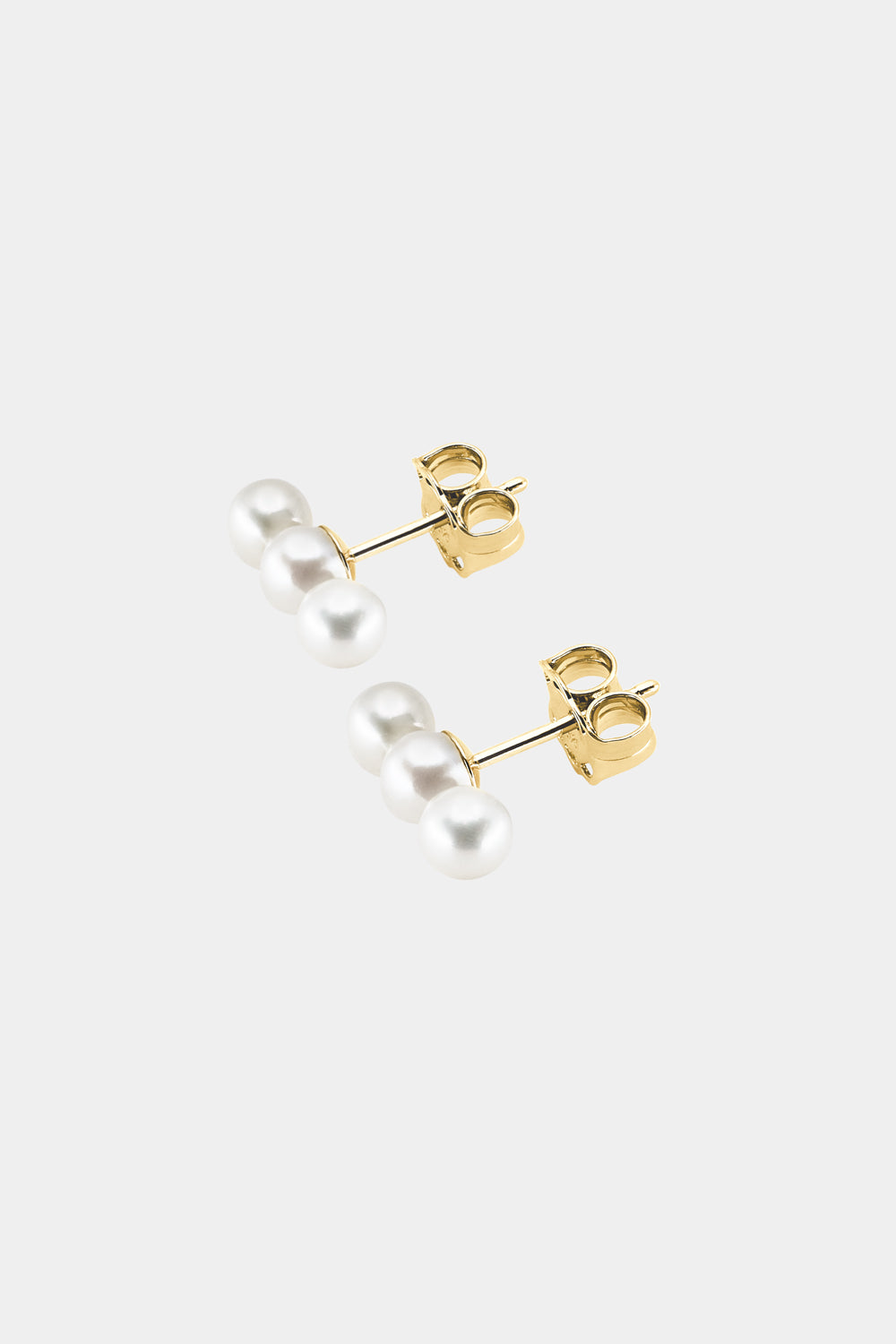Sarah 3 Pearl Studs | 9K Yellow Gold| Natasha Schweitzer