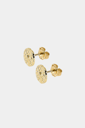 Coin Stud Earrings | 9K Yellow Gold | Natasha Schweitzer
