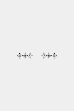 Buttercup Diamond Bar Studs | White Gold | Natasha Schweitzer
