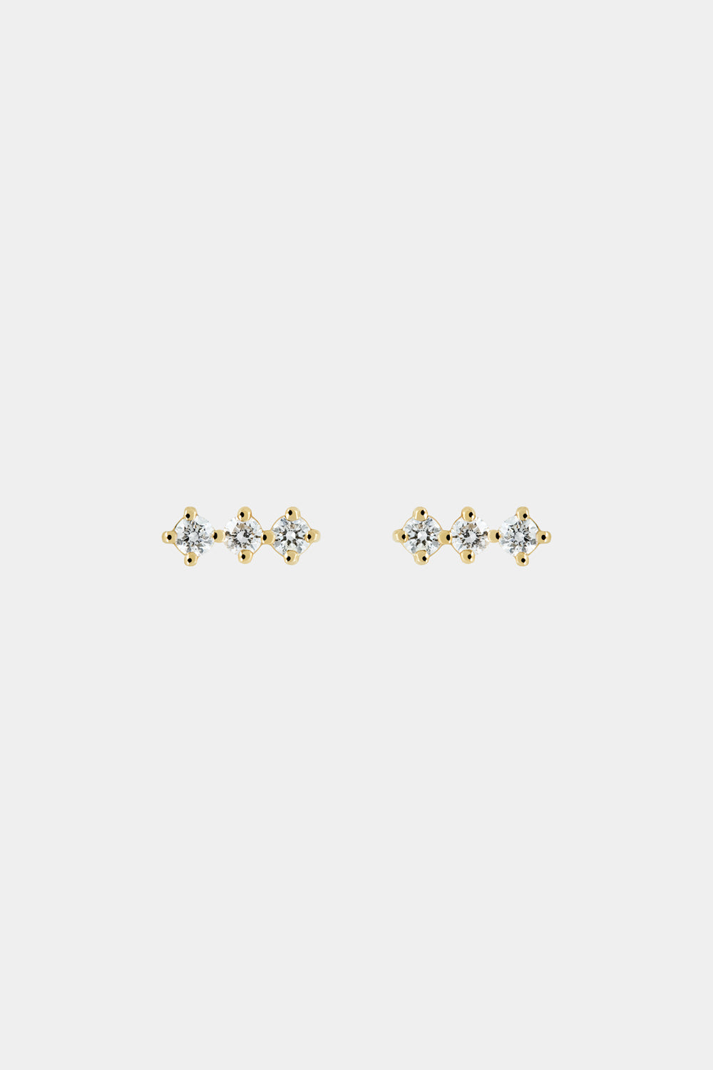 Buttercup Diamond Bar Studs | Yellow Gold