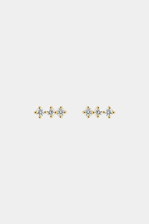 Buttercup Diamond Bar Studs | Yellow Gold | Natasha Schweitzer
