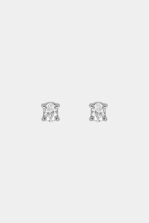 Oval Diamond Studs | 18K White Gold | Natasha Schweitzer