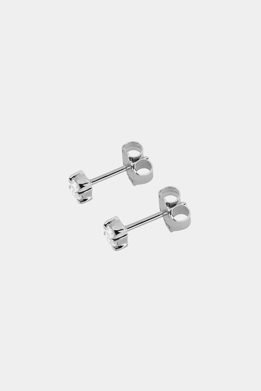 Oval Diamond Stud Earrings | 18K White Gold| Natasha Schweitzer