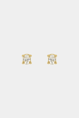 Oval Diamond Studs | 18K Yellow Gold | Natasha Schweitzer