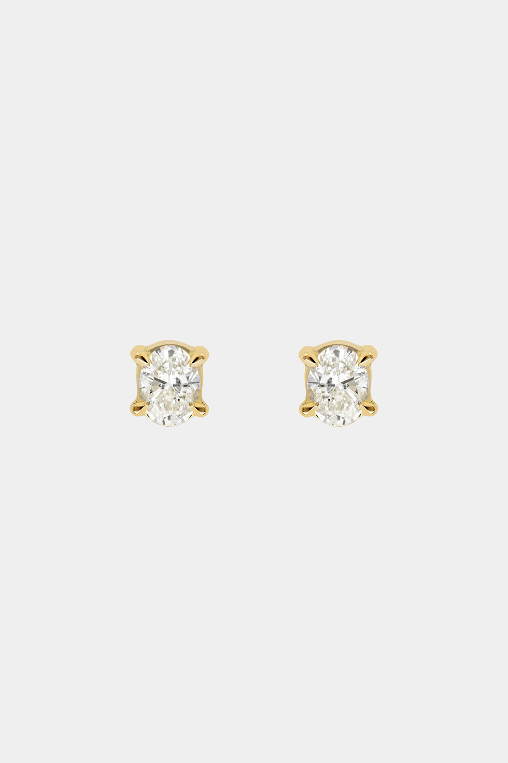Oval Diamond Stud Earrings | 18K Yellow Gold| Natasha Schweitzer