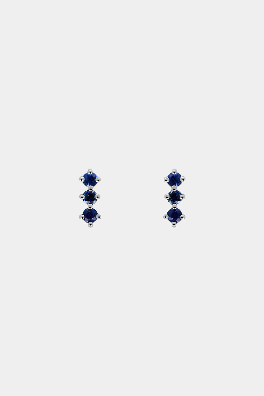 Buttercup Sapphire Bar Studs | 9K White Gold| Natasha Schweitzer