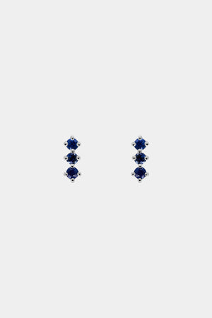 Buttercup Sapphire Bar Studs | 9K White Gold | Natasha Schweitzer