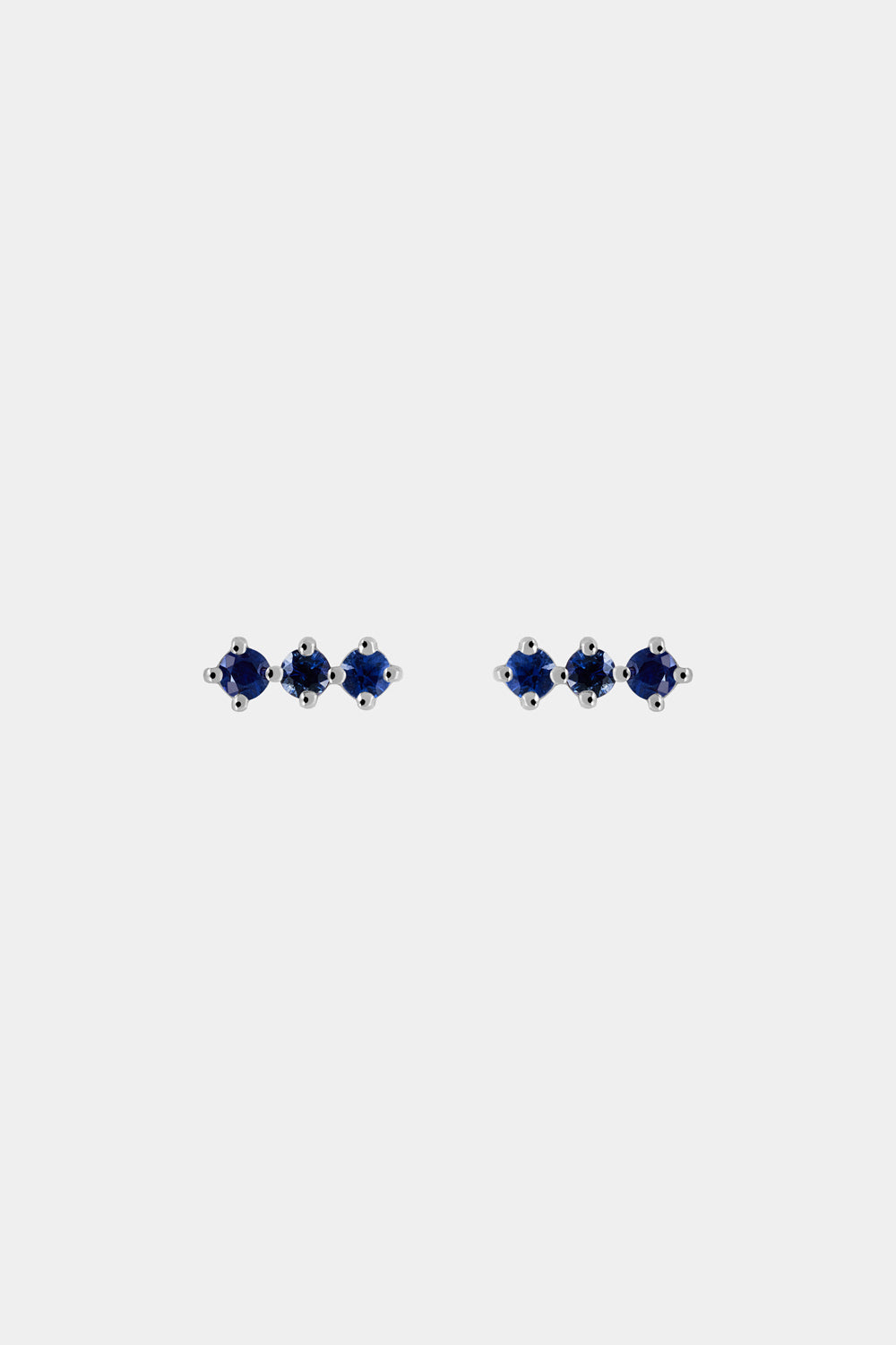 Buttercup Sapphire Bar Studs | 9K White Gold| Natasha Schweitzer