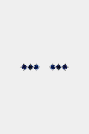 Buttercup Sapphire Bar Earrings | 9K White Gold | Natasha Schweitzer