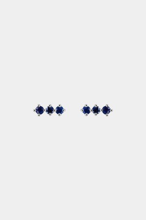 Buttercup Sapphire Bar Studs | 9K White Gold | Natasha Schweitzer