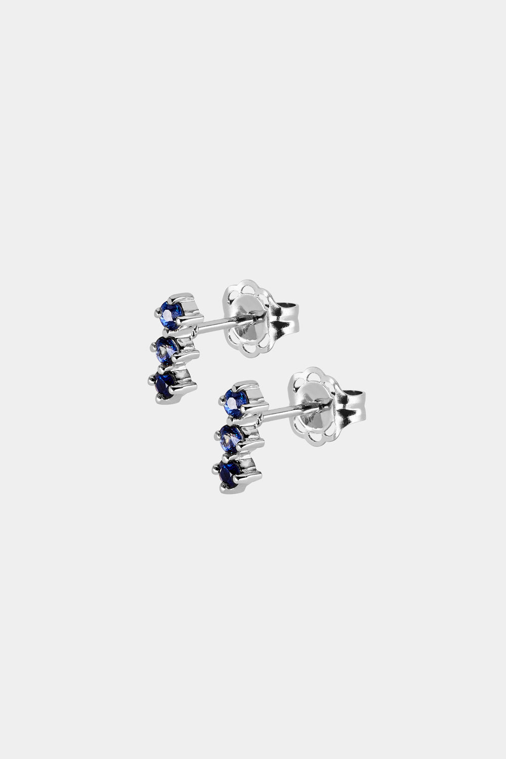 Buttercup Sapphire Bar Studs | 9K White Gold| Natasha Schweitzer