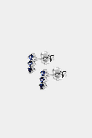 Buttercup Sapphire Bar Studs | 9K White Gold | Natasha Schweitzer