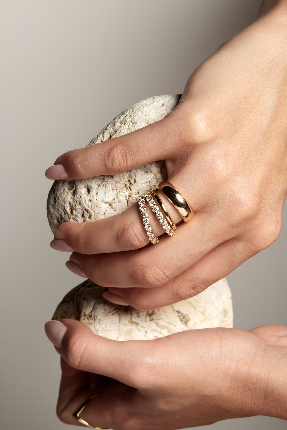 Double Band Georgie Ring | 18K White Gold| Natasha Schweitzer