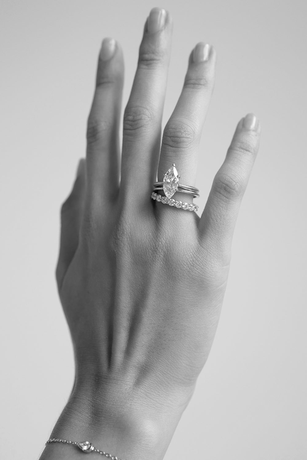 Double Band 10pt Round Diamond Ring | 18K White Gold| Natasha Schweitzer