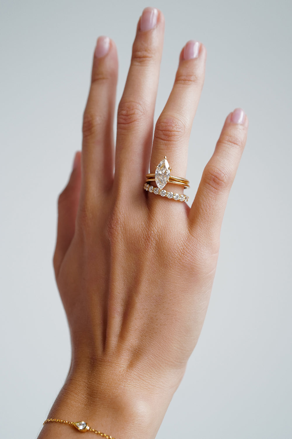 Double Band 10pt Round Diamond Ring | 18K Yellow Gold| Natasha Schweitzer