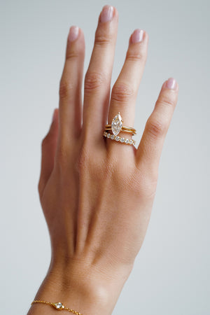 Double Band 10pt Round Diamond Ring | 18K Yellow Gold | Natasha Schweitzer