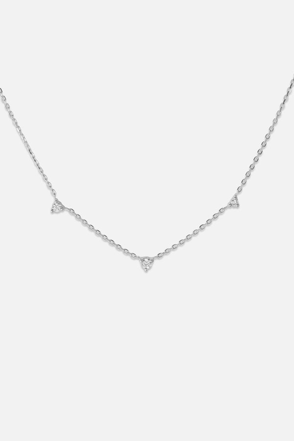 NATASHA SCHWEITZER | Necklace | 3 Round Diamond Necklace | White Gold ...