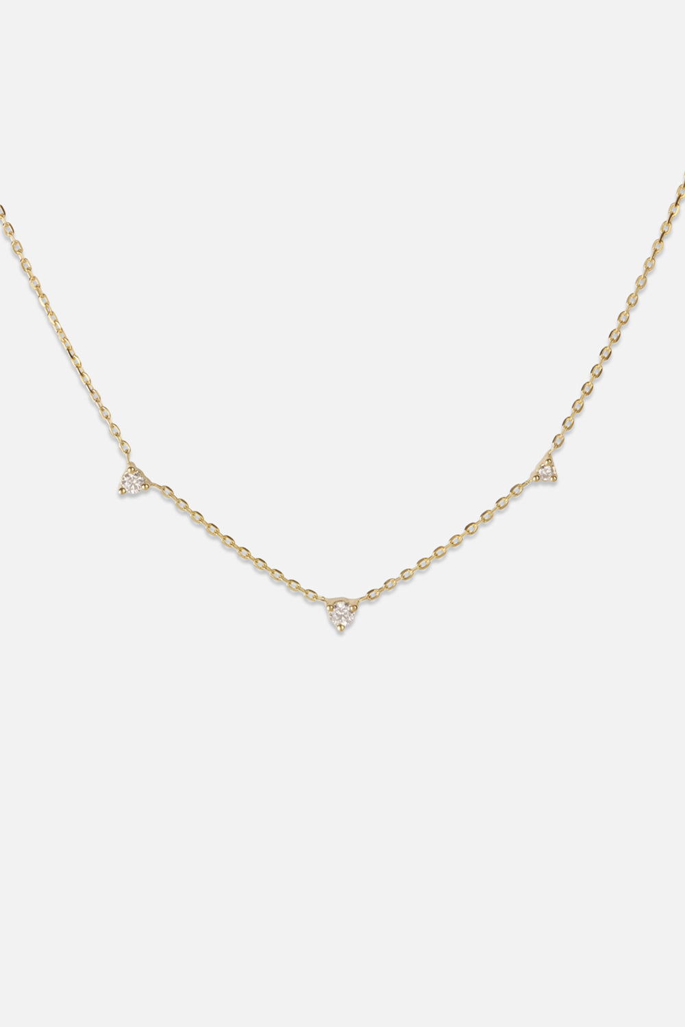 3 Round Diamond Necklace | Yellow Gold| Natasha Schweitzer