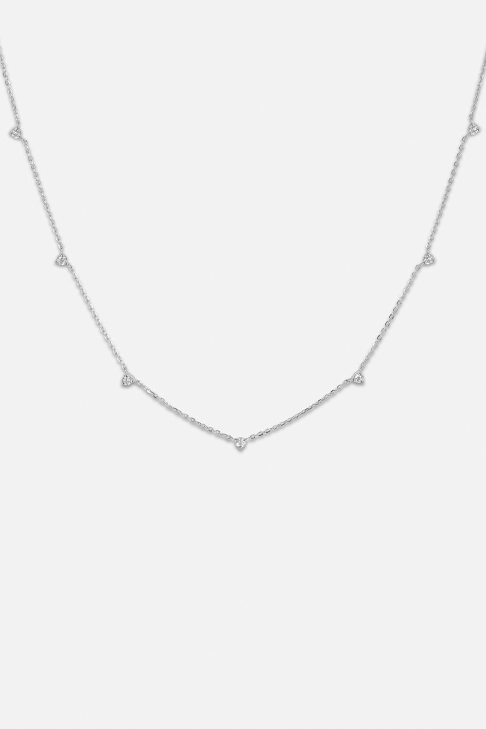 7 Round Diamond Necklace | White Gold| Natasha Schweitzer