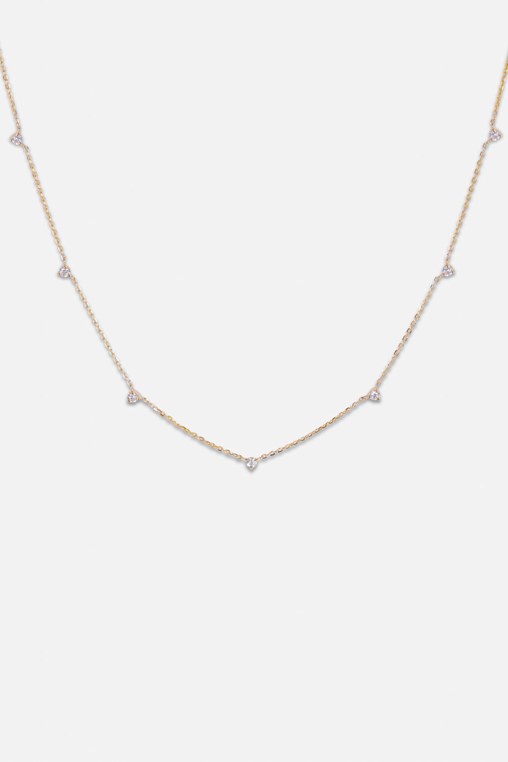 7 Round Diamond Necklace | Yellow Gold| Natasha Schweitzer