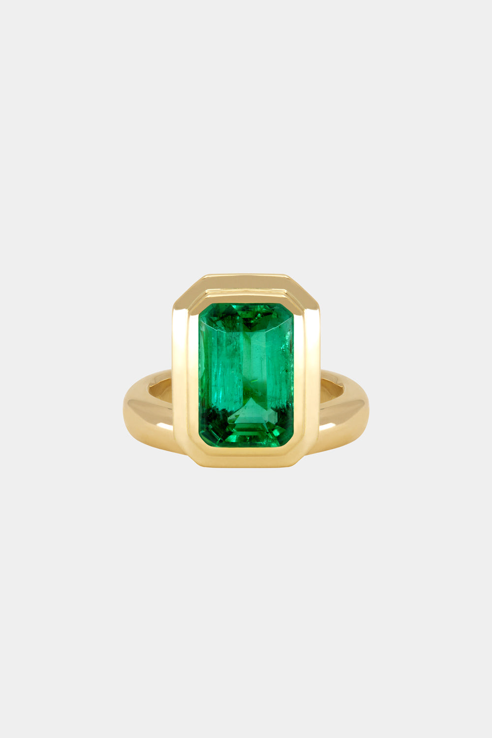 Emerald Bezel Ring | 18K Gold