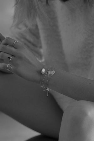 Coin Bracelet | Silver or 9K White Gold | Natasha Schweitzer