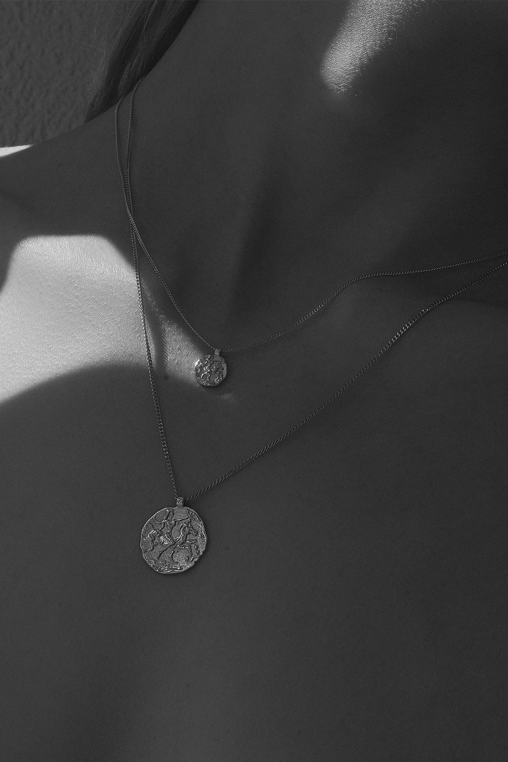 Mini Coin Necklace | Silver or 9K White Gold| Natasha Schweitzer