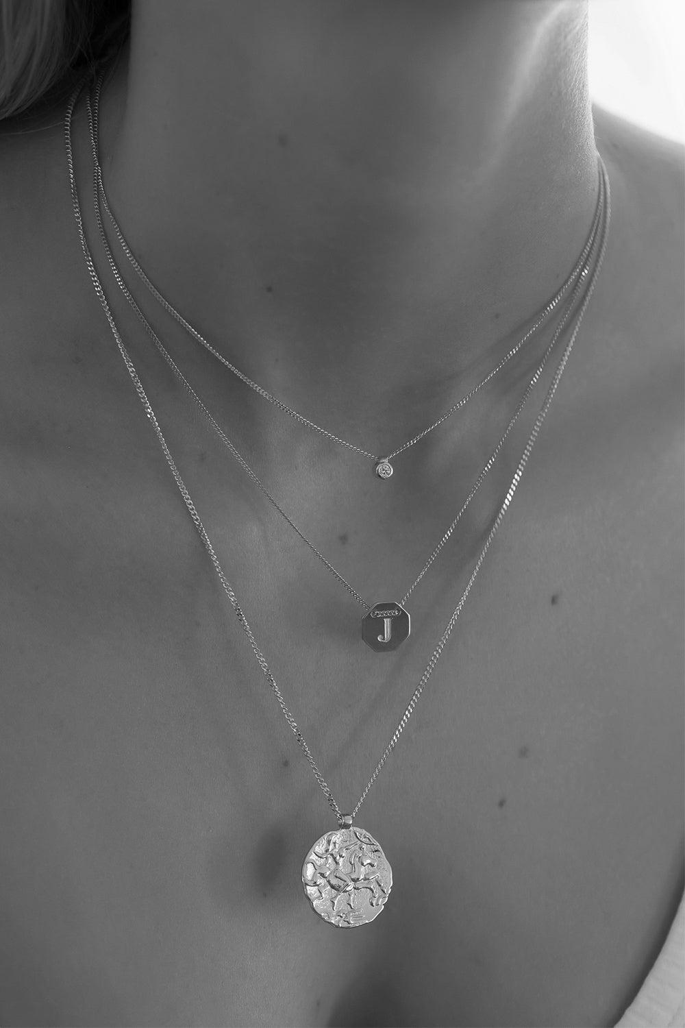 Coin Necklace | Silver or 9K White Gold