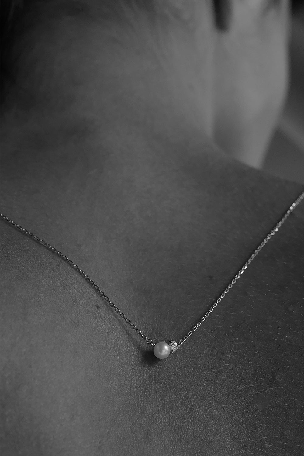 Diamond Pearl Duo Necklace | 9K White Gold| Natasha Schweitzer