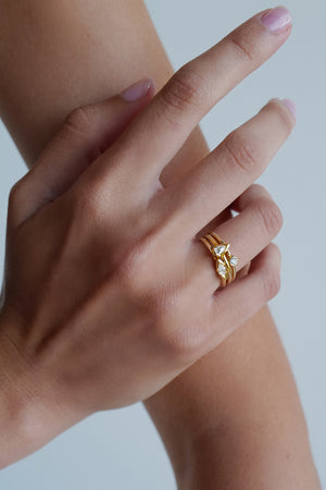 Mini Diamond Ring | 9K Yellow Gold | Natasha Schweitzer