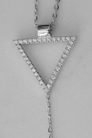 Diamond Triangle Lariat | 9K White Gold | Natasha Schweitzer