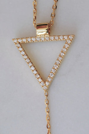 Diamond Triangle Lariat | 9K Yellow Gold | Natasha Schweitzer
