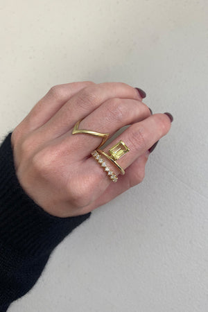 Double Band Buttercup Lemon Quartz Ring | Yellow Gold | Natasha Schweitzer
