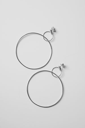 Double Drop Hoop Earrings | Silver | Natasha Schweitzer