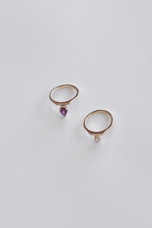 El Ring with Diamond | 9K Yellow Gold | Natasha Schweitzer