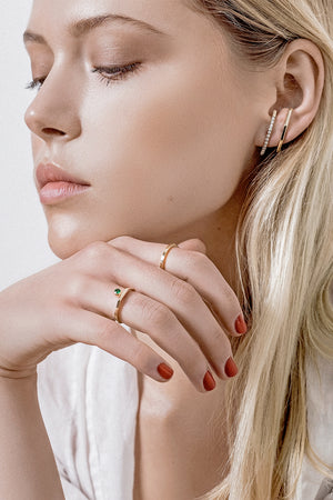 El Ring with Emerald | 9K Yellow Gold | Natasha Schweitzer