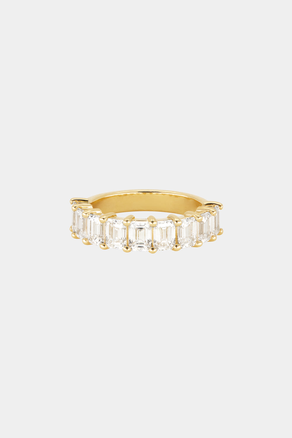 Emerald Diamond Half Band | Gold
