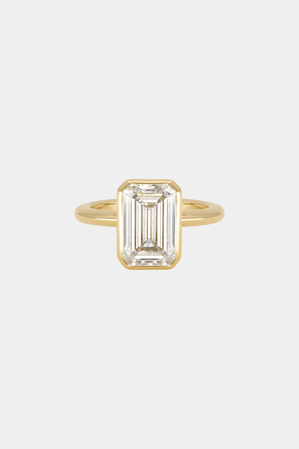 Emerald Diamond Bezel Ring | 18K Gold