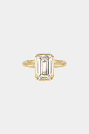 Emerald Diamond Bezel Ring | 18K Gold | Natasha Schweitzer