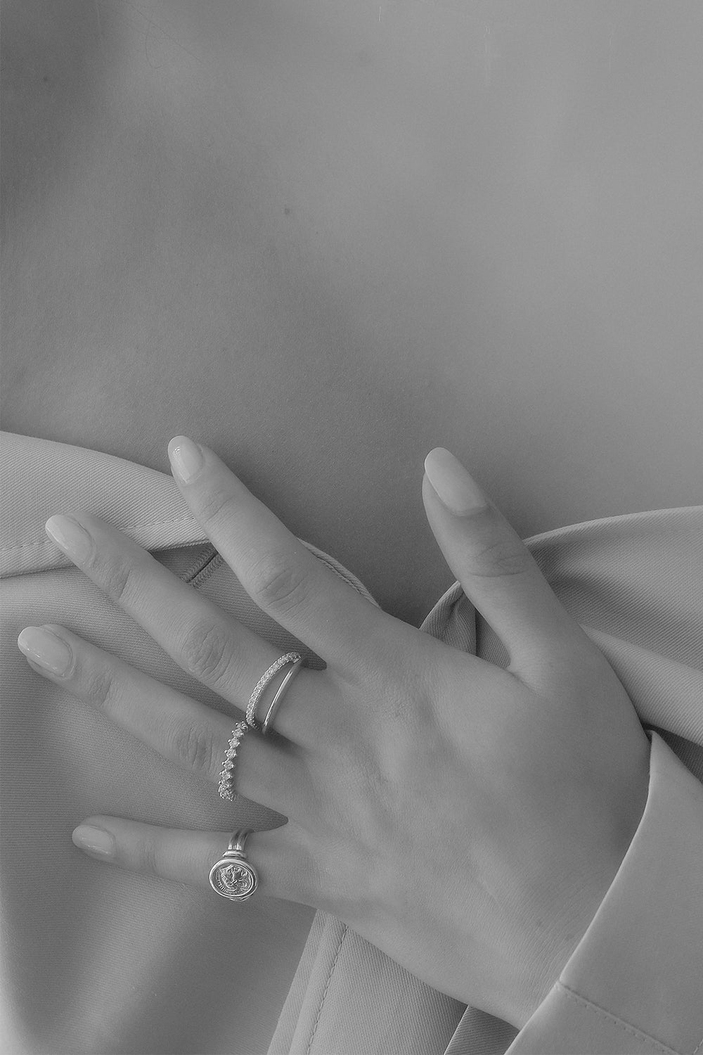 Double Band Harley Ring | White Gold| Natasha Schweitzer