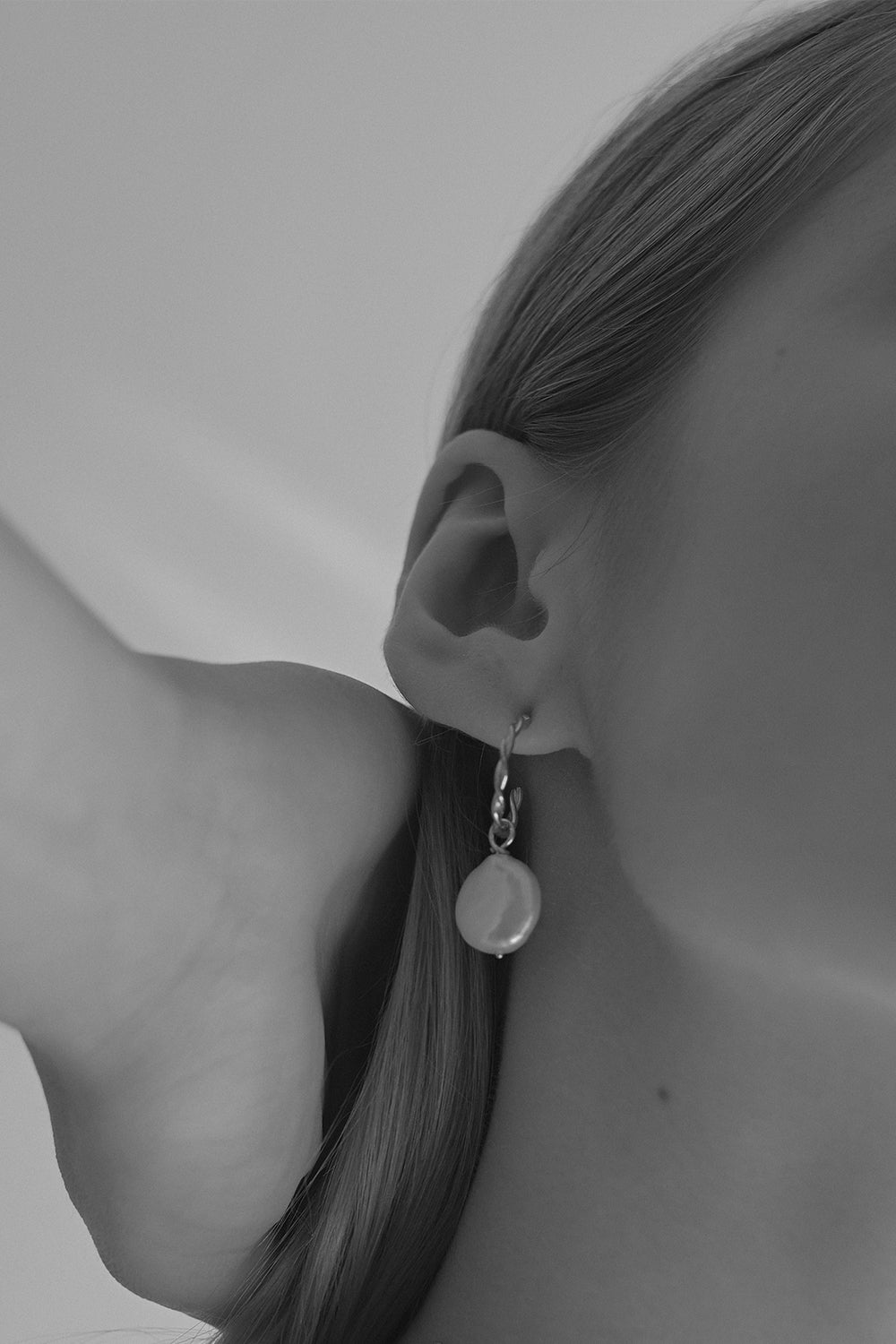 Helix Pearl Earrings Small | Silver| Natasha Schweitzer