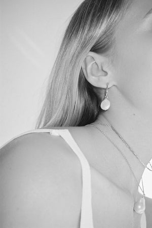 Helix Pearl Earrings Small | Silver | Natasha Schweitzer