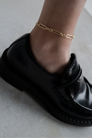 Large Lennox Anklet | 9K Yellow Gold | Natasha Schweitzer
