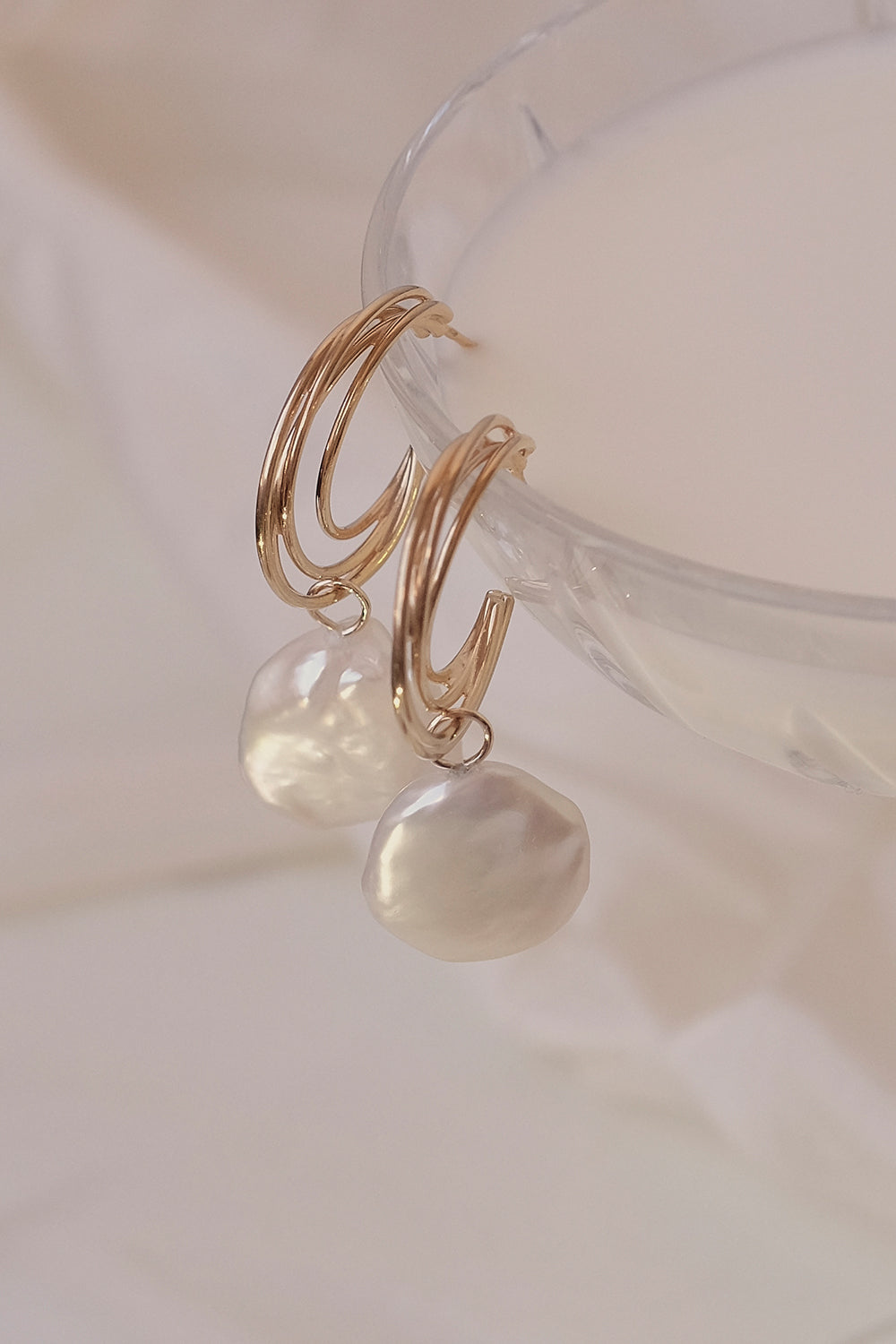 Lindsey Earrings with Keshi Pearls | Gold Plated| Natasha Schweitzer