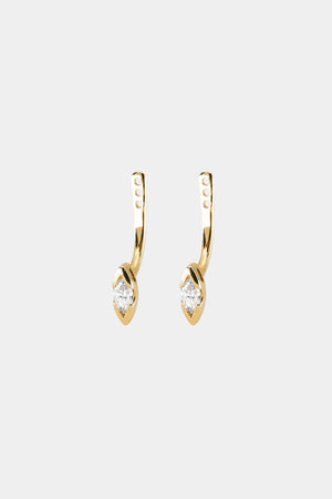 Marquise Diamond Ear Jacket Drops | Gold | Natasha Schweitzer