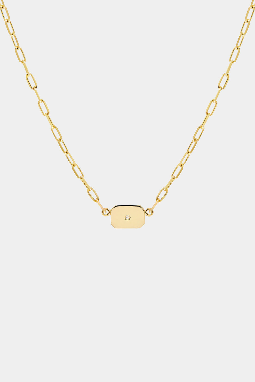Mina Tag Necklace | 9K Yellow Gold| Natasha Schweitzer