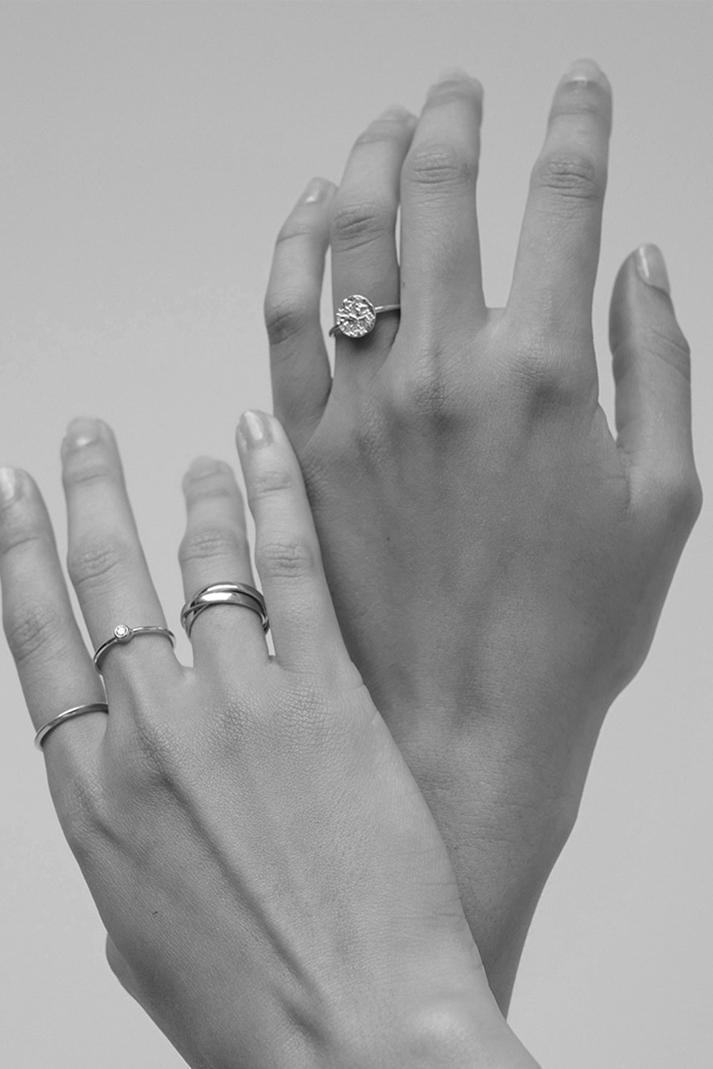 Mini Coin Ring | Silver or 9K White Gold| Natasha Schweitzer