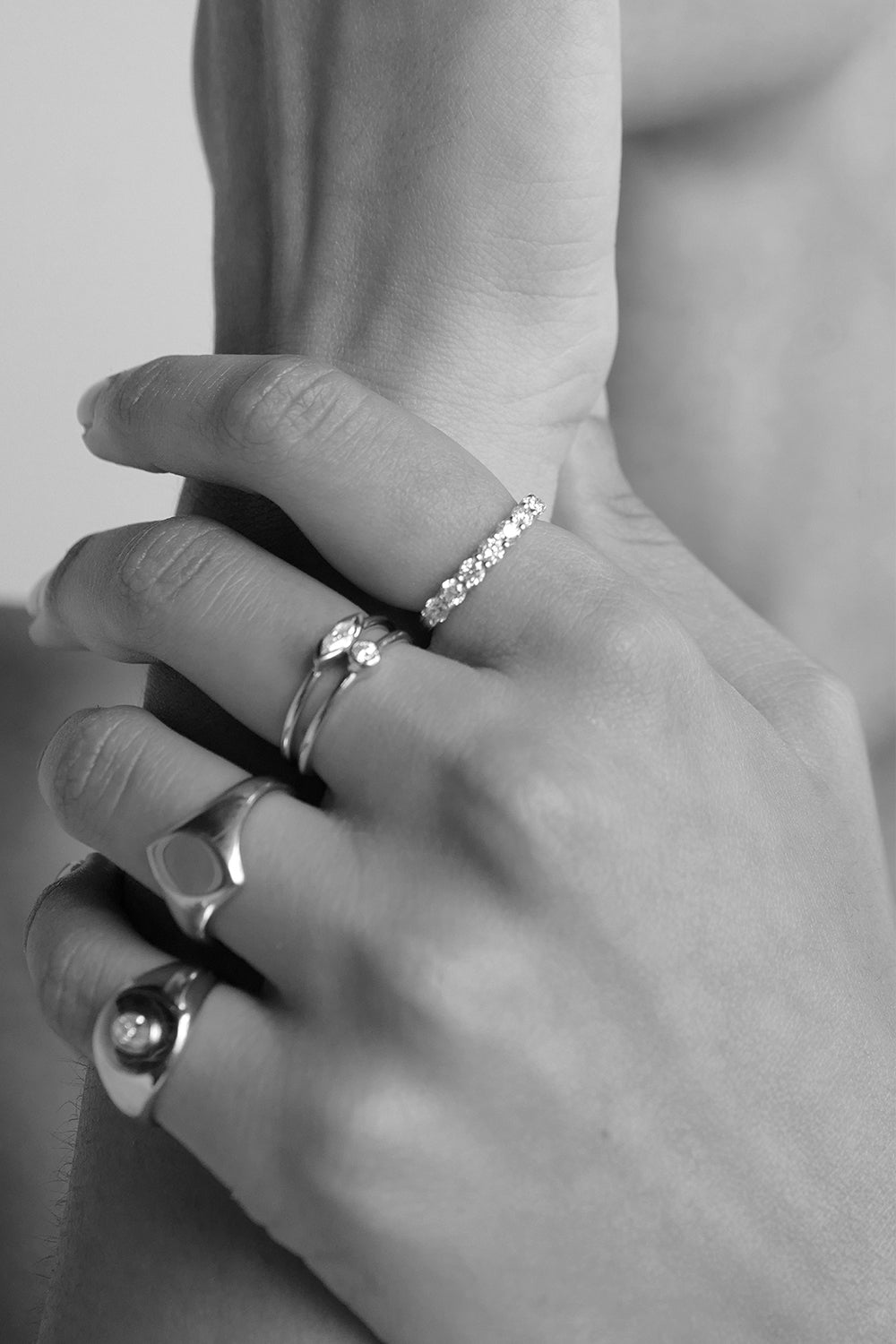 Mini Marquise Diamond Ring | 9K White Gold| Natasha Schweitzer