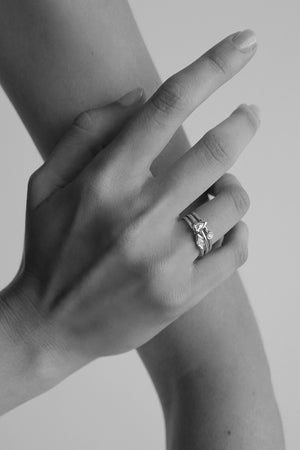 Mini Marquise Diamond Ring | 9K White Gold | Natasha Schweitzer