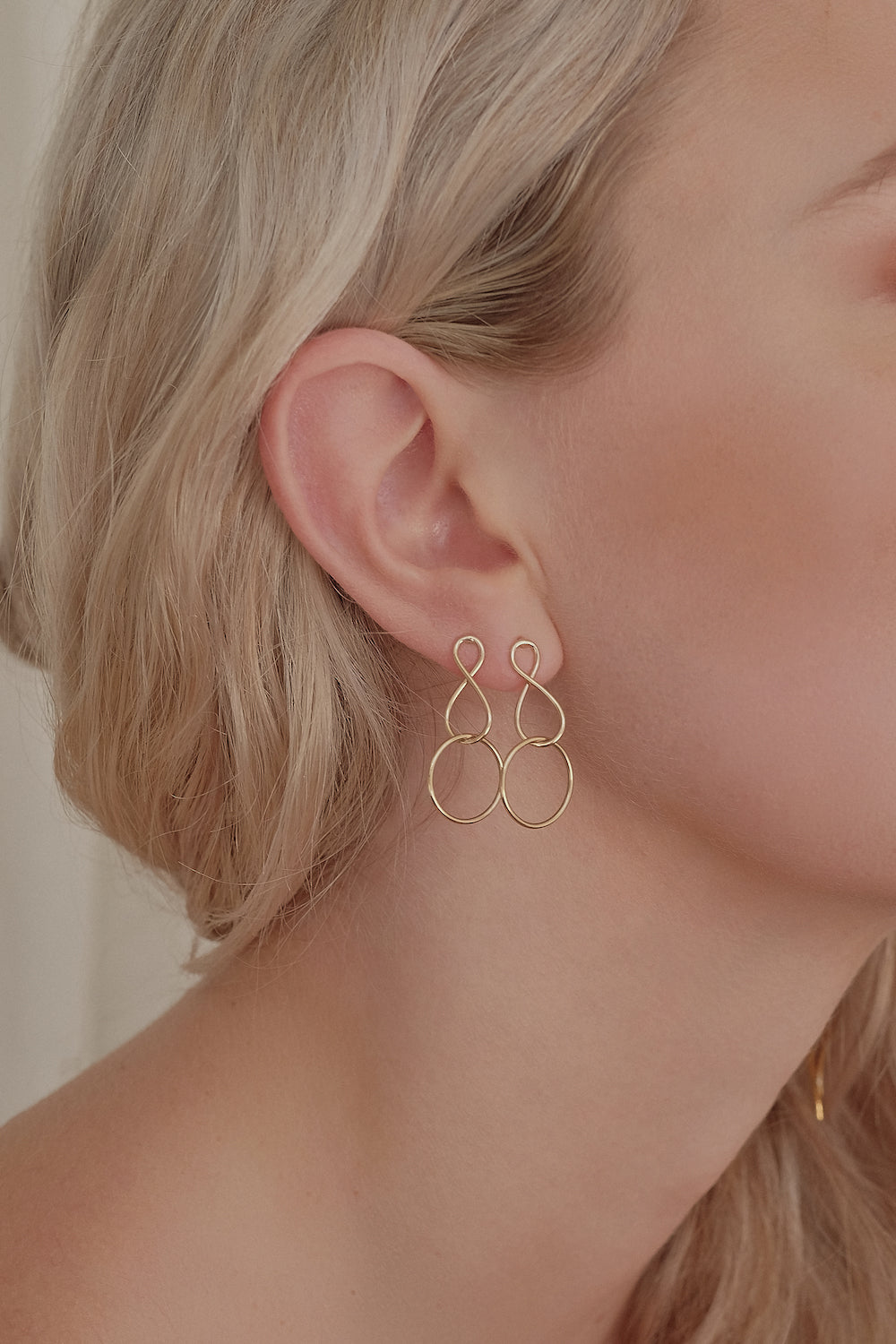 Mini Infinity Twist Earrings | 9K Yellow Gold| Natasha Schweitzer